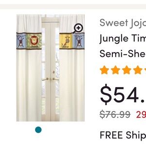Sweet jojo jungle nursery curtains